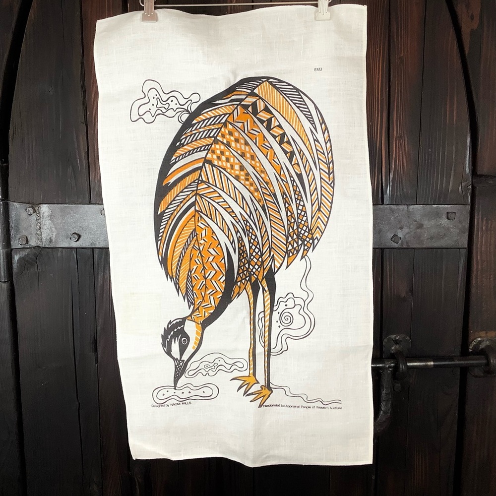 Art print EMU Australian designer tea towel